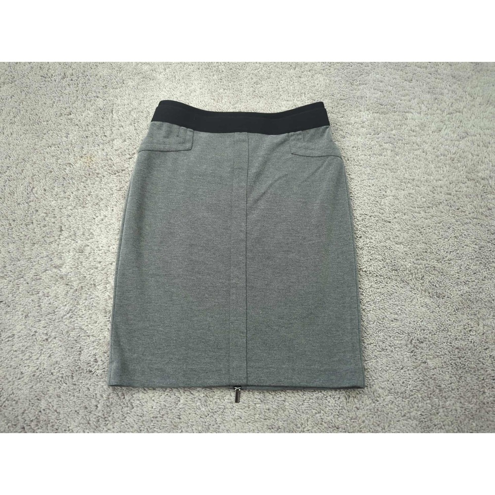 BCBG MAXAZRIA Pencil Skirt Womens S Elastic Waist Center Back Exposed Zipper